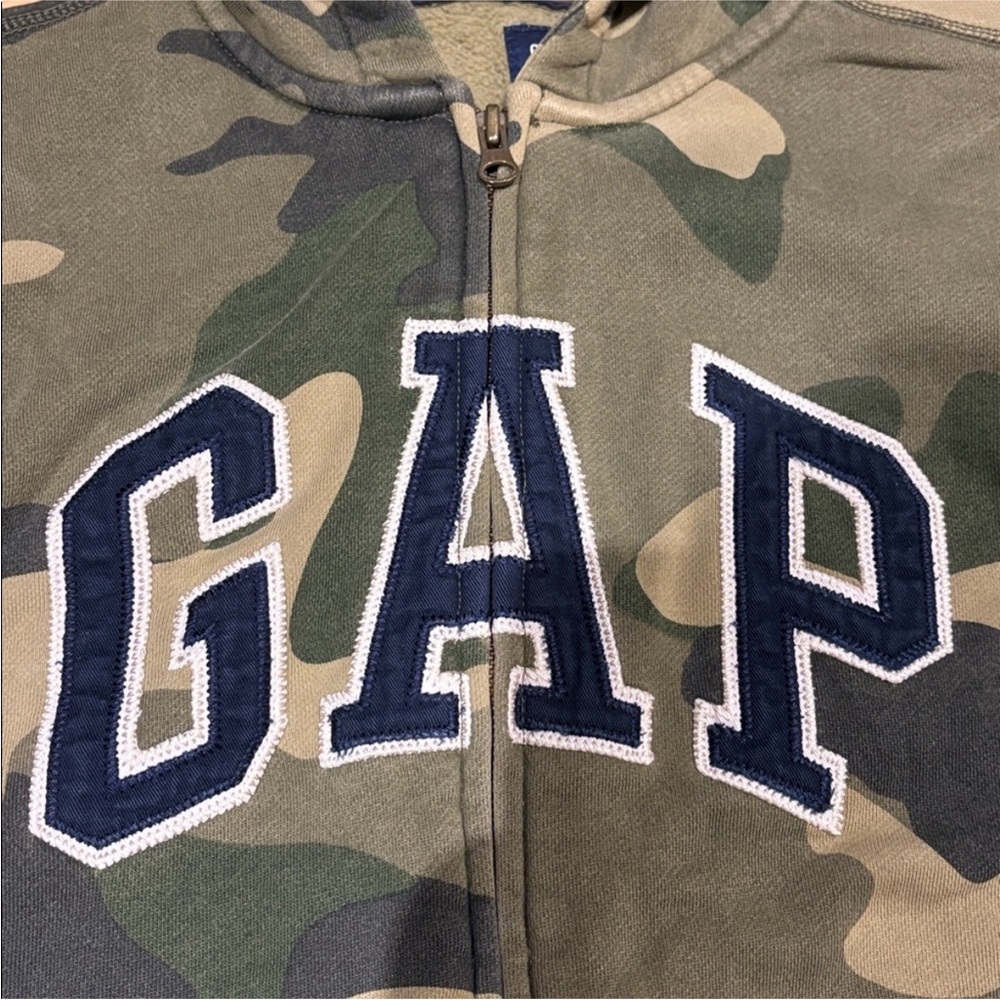 GAP Kids Green Camouflage Zip-Up Hoodie - size XXL (14-16) - Picture 3 of 13